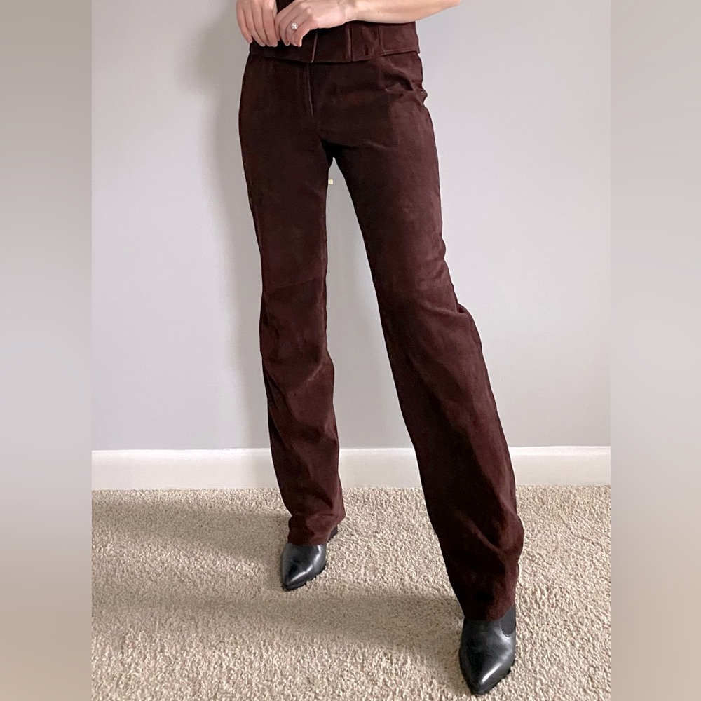 Burberry Vintage dark brown suede trousers